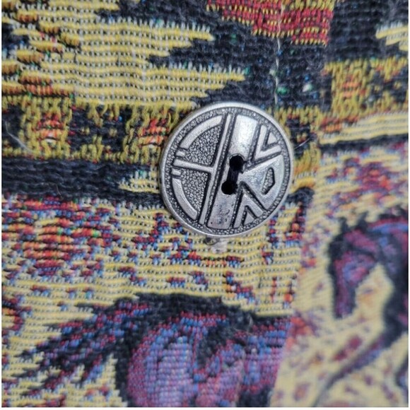 Vintage Jacket Women's Red Ranch Horse Tapestry Blazer Western Barn Medium - Picture 2 of 4